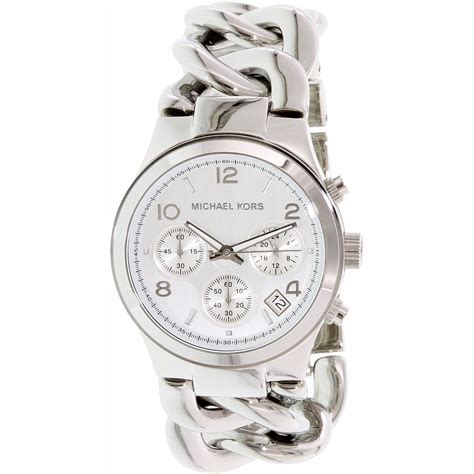 michael kors runway twist watch silver|Michael Kors black chronograph watch.